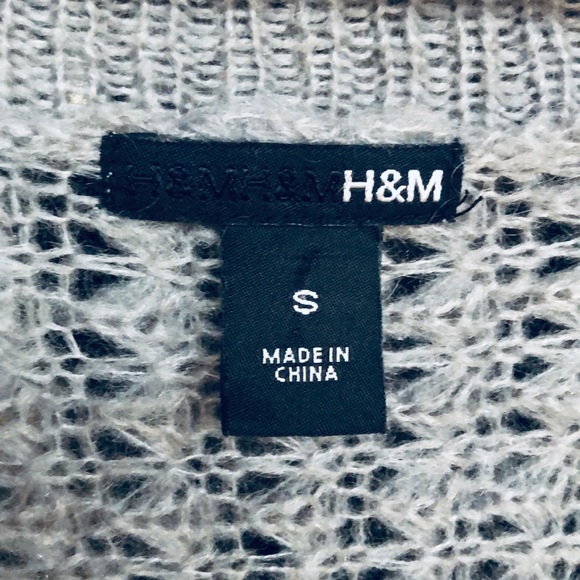 H&M Deep V Neck Sweater Gray S - Picture 4 of 4